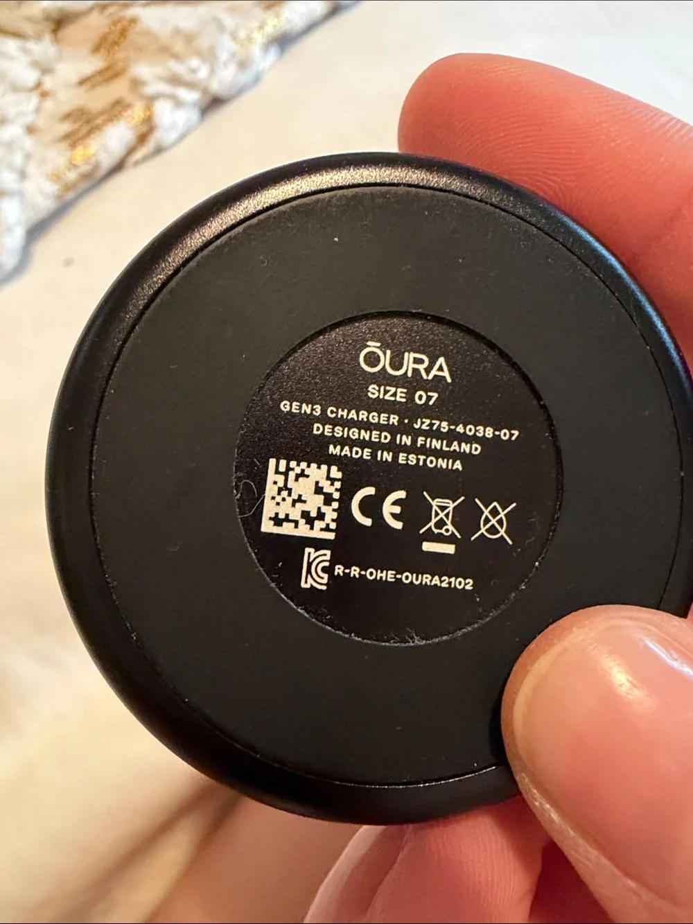 oura ring gen 3 official charger size 7